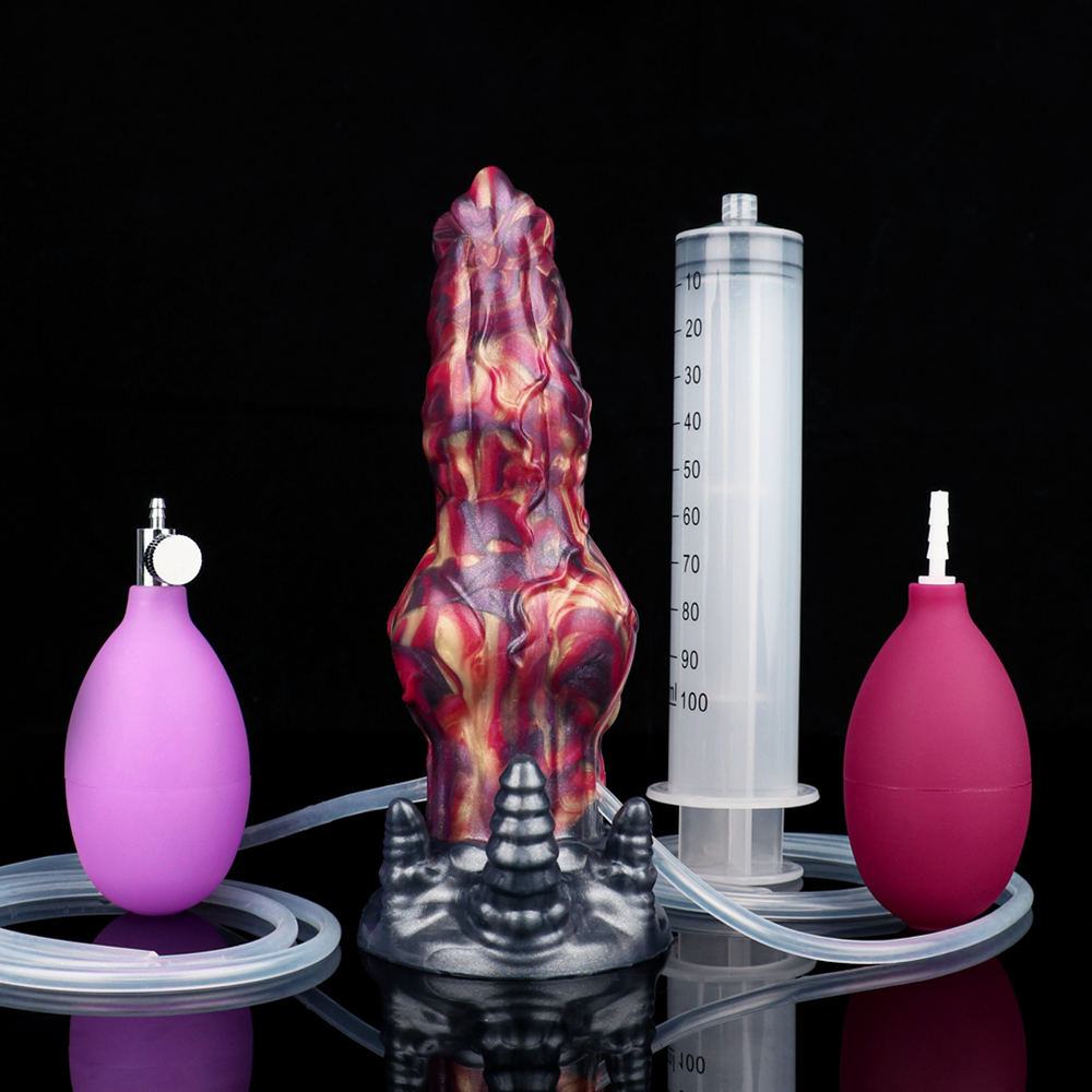 Aufblasbarer, spritzender Flammenwolf-Dildo