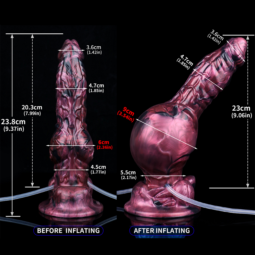 Aufblasbarer, spritzender Leerenwolf-Dildo